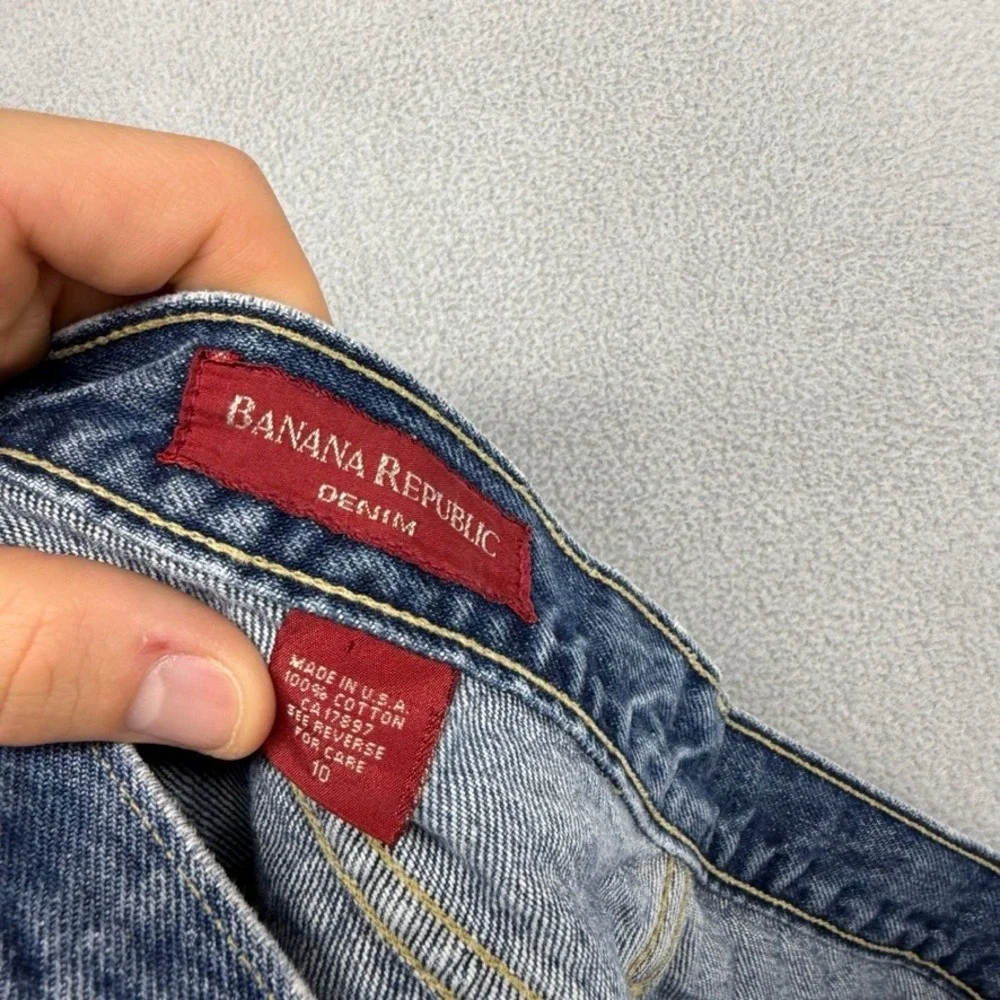 Vintage Banana Republic Jeans Womens 10 Blue Made In USA Button Fly Straight 90s